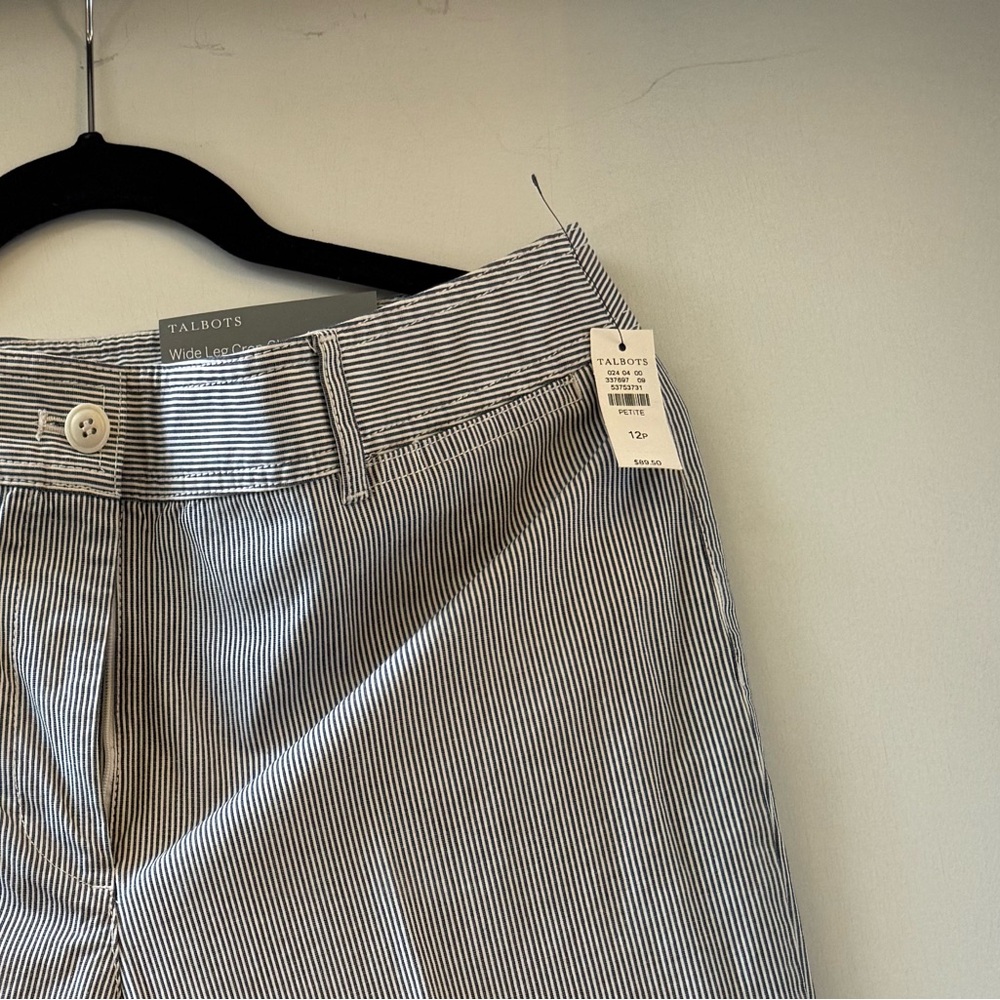 Talbots Black and White Striped Pants